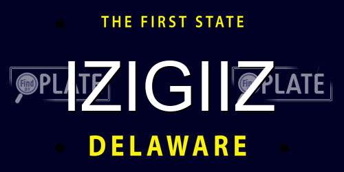 IZIGIIZ Delaware License Plate