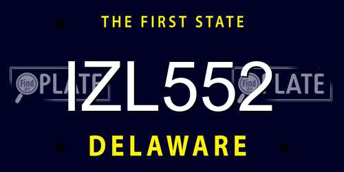 IZL552 Delaware License Plate