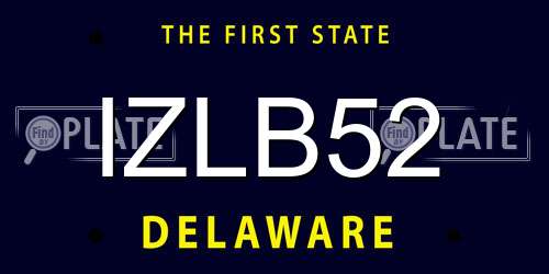 IZLB52 Delaware License Plate