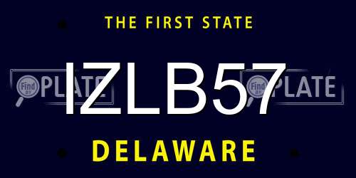 IZLB57 Delaware License Plate