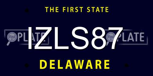 IZLS87 Delaware License Plate