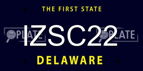 IZSC22 Delaware License Plate