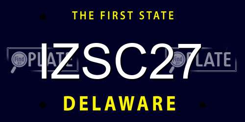 IZSC27 Delaware License Plate