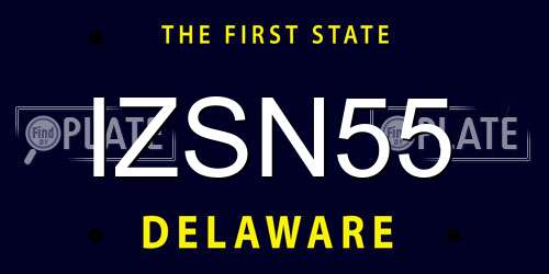 IZSN55 Delaware License Plate