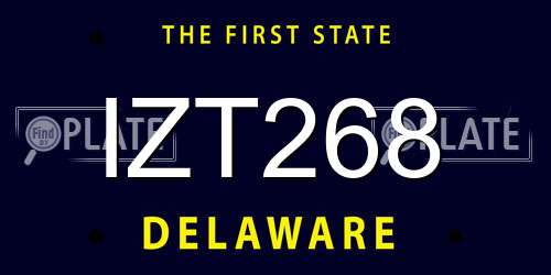 IZT268 Delaware License Plate