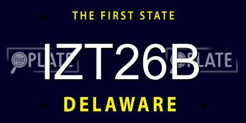 IZT26B Delaware License Plate