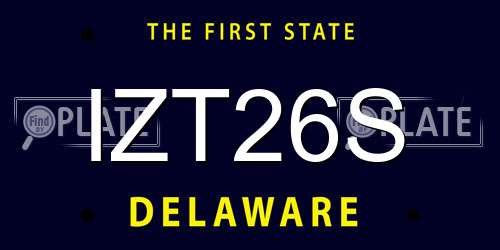 IZT26S Delaware License Plate