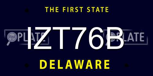 IZT76B Delaware License Plate