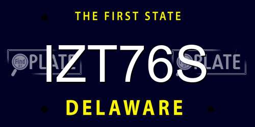 IZT76S Delaware License Plate