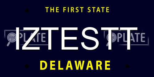 IZTESTT Delaware License Plate