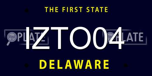 IZTO04 Delaware License Plate