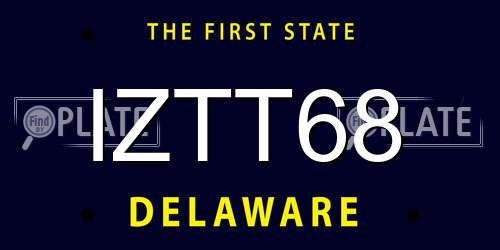 IZTT68 Delaware License Plate