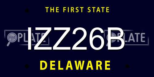 IZZ26B Delaware License Plate
