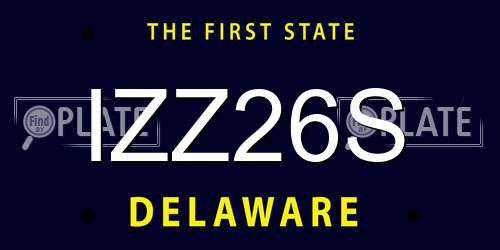 IZZ26S Delaware License Plate