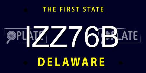 IZZ76B Delaware License Plate