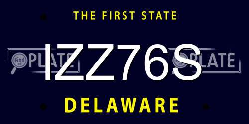 IZZ76S Delaware License Plate