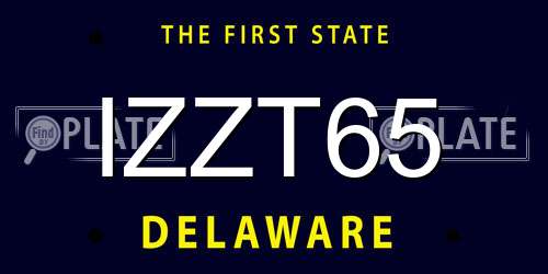 IZZT65 Delaware License Plate