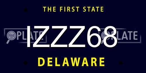 IZZZ68 Delaware License Plate
