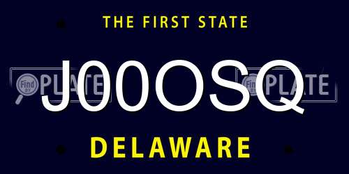 J00OSQ Delaware License Plate