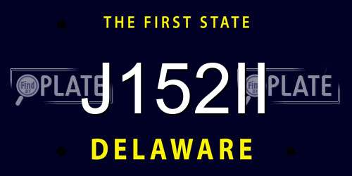 J152II Delaware License Plate