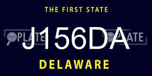 J156DA Delaware License Plate
