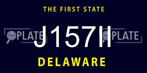 J157II Delaware License Plate