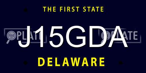 J15GDA Delaware License Plate