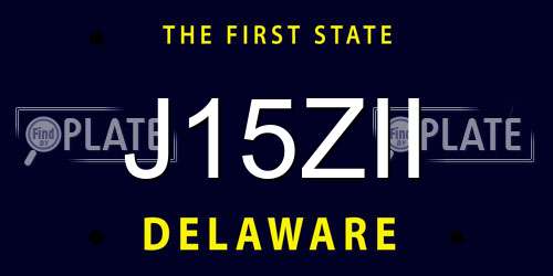 J15ZII Delaware License Plate