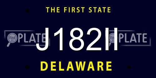 J182II Delaware License Plate