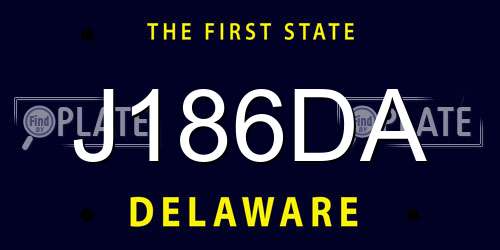 J186DA Delaware License Plate