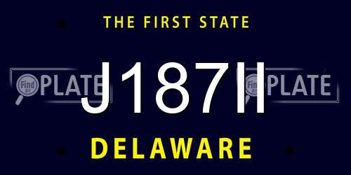 J187II Delaware License Plate