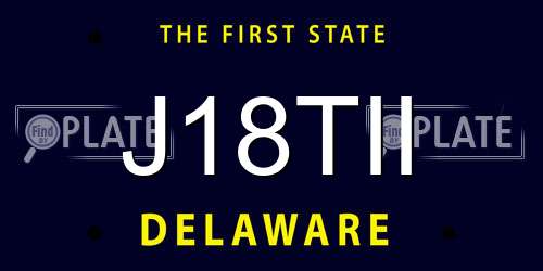 J18TII Delaware License Plate