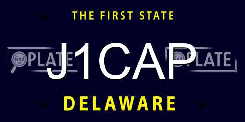 J1CAP Delaware License Plate