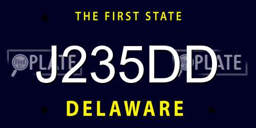 J235DD Delaware License Plate