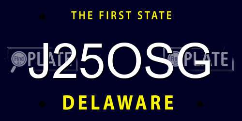 J25OSG Delaware License Plate
