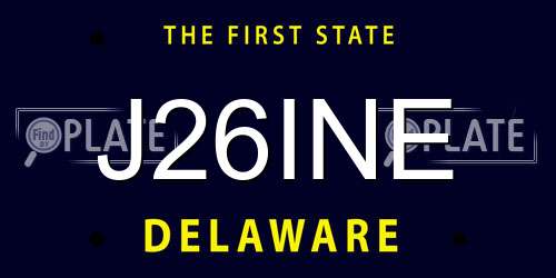 J26INE Delaware License Plate