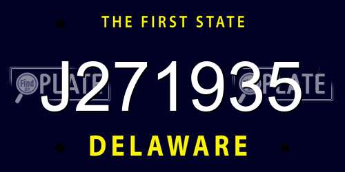J271935 Delaware License Plate