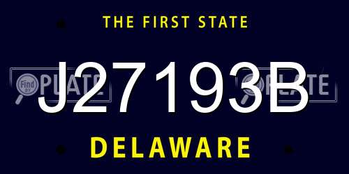 J27193B Delaware License Plate