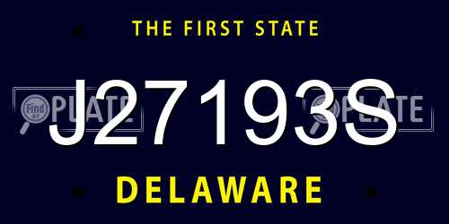 J27193S Delaware License Plate