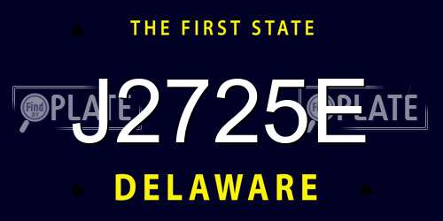 J2725E Delaware License Plate