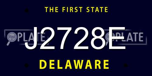 J2728E Delaware License Plate