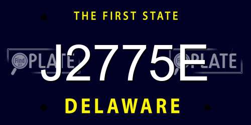 J2775E Delaware License Plate