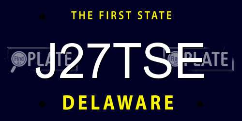 J27TSE Delaware License Plate