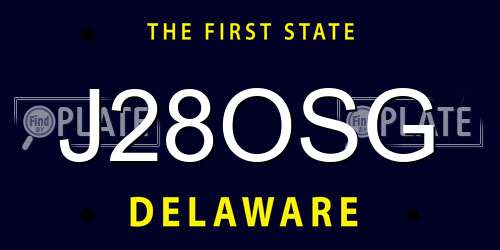 J28OSG Delaware License Plate