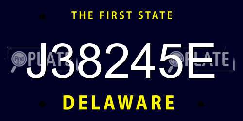 J38245E Delaware License Plate