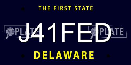 J41FED Delaware License Plate