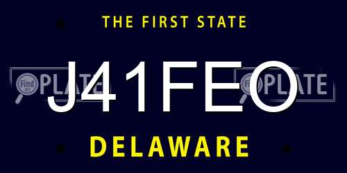 J41FEO Delaware License Plate