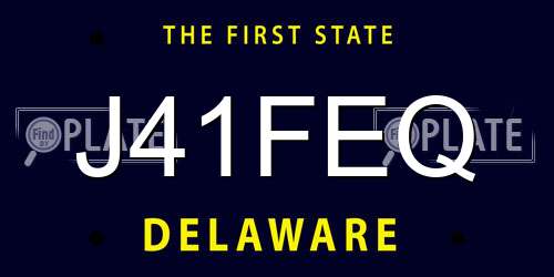 J41FEQ Delaware License Plate
