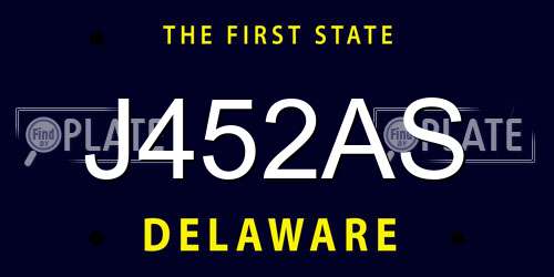 J452AS Delaware License Plate