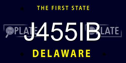 J455IB Delaware License Plate